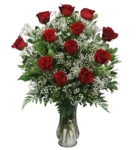 Our roses are amongst the highest quality, hand-picked and imported from Ecuador, then professionally designed by a floral artist in a glass vase, surrounded baby's breath by lush greenery. As always, your roses will be hand-delivered to your recipient - never boxed or shipped! 
